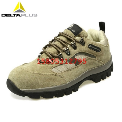 代爾塔 Deltaplus 勞保鞋301305防砸防刺工作鞋 牛皮耐磨防滑戶外 電焊鞋耐高溫焊工鞋 黃色 41